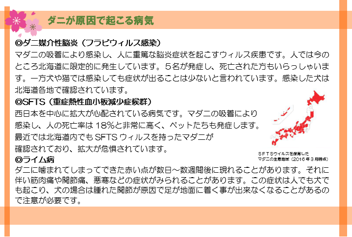 ダニが原因んで起こる病気